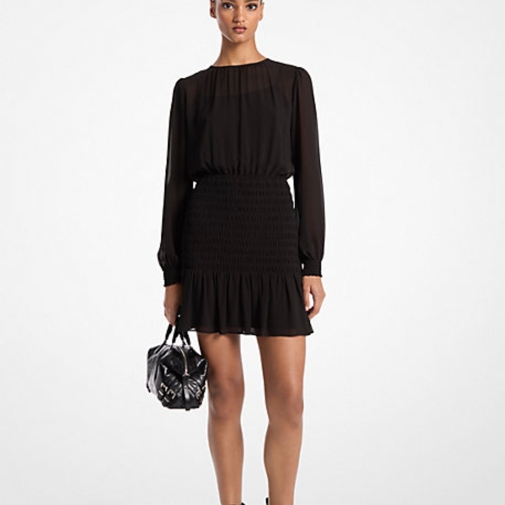 MICHAEL Michael Kors Elegant Black Long Sleeve Dress